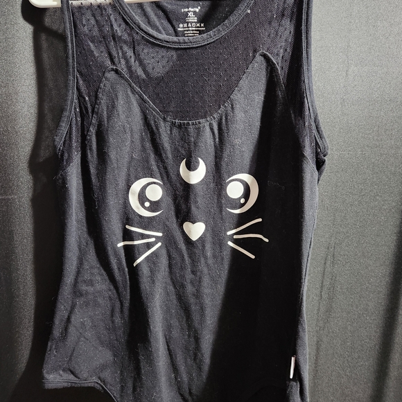 Black Cat Face Tank Top - Picture 1 of 1